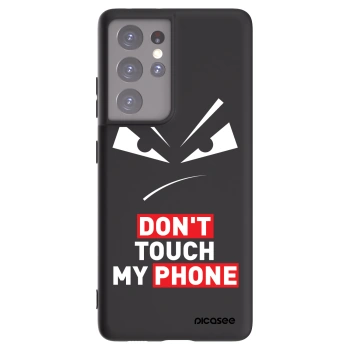 Picasee Samsung Galaxy S21 Ultra 5G G998B Hülle - Schwarzes Silikon - Evil Eye - Transparent