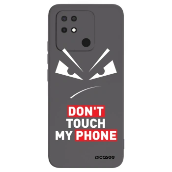 Picasee Xiaomi Redmi 10C Hülle - Schwarzes Silikon - Evil Eye - Transparent
