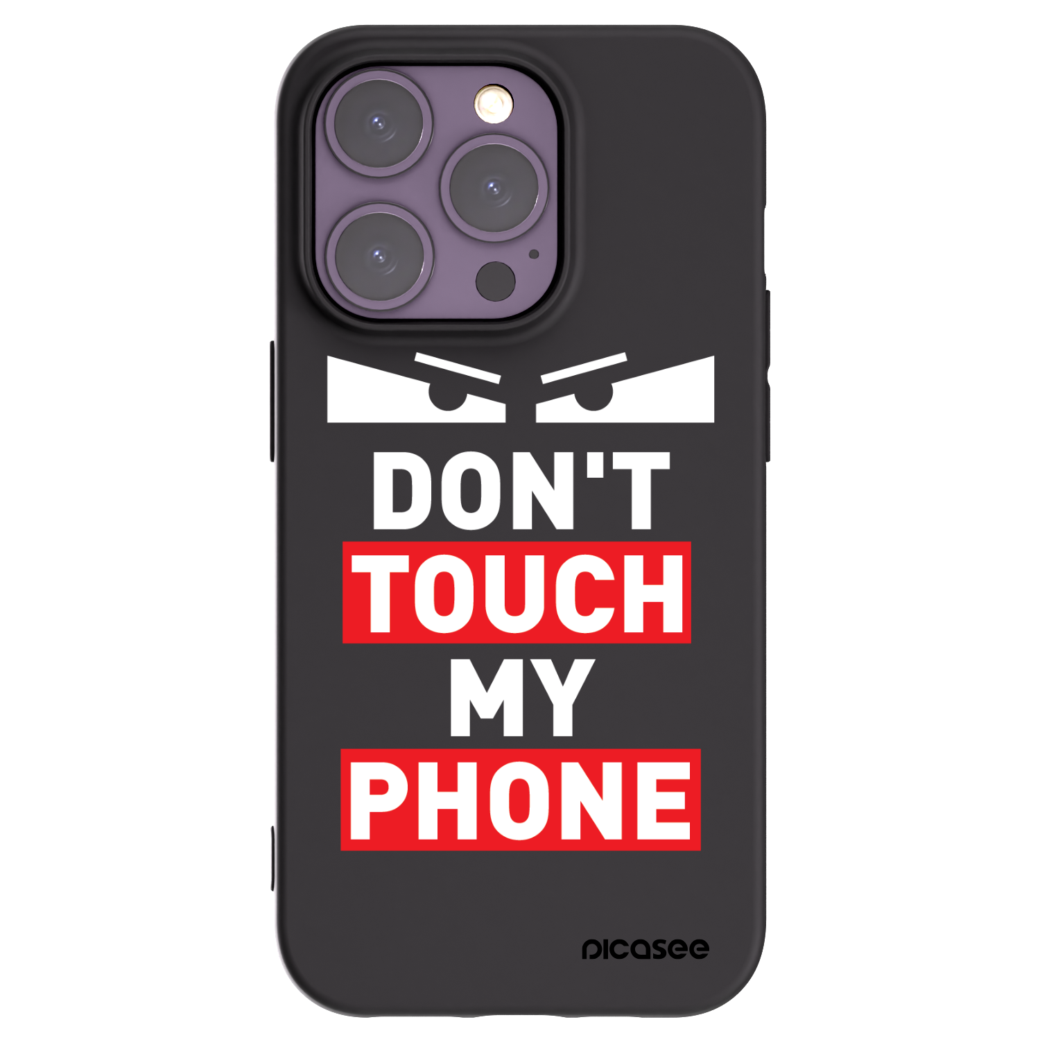 Picasee Apple iPhone 14 Pro Hülle - Schwarzes Silikon - Shadow Eye - Transparent