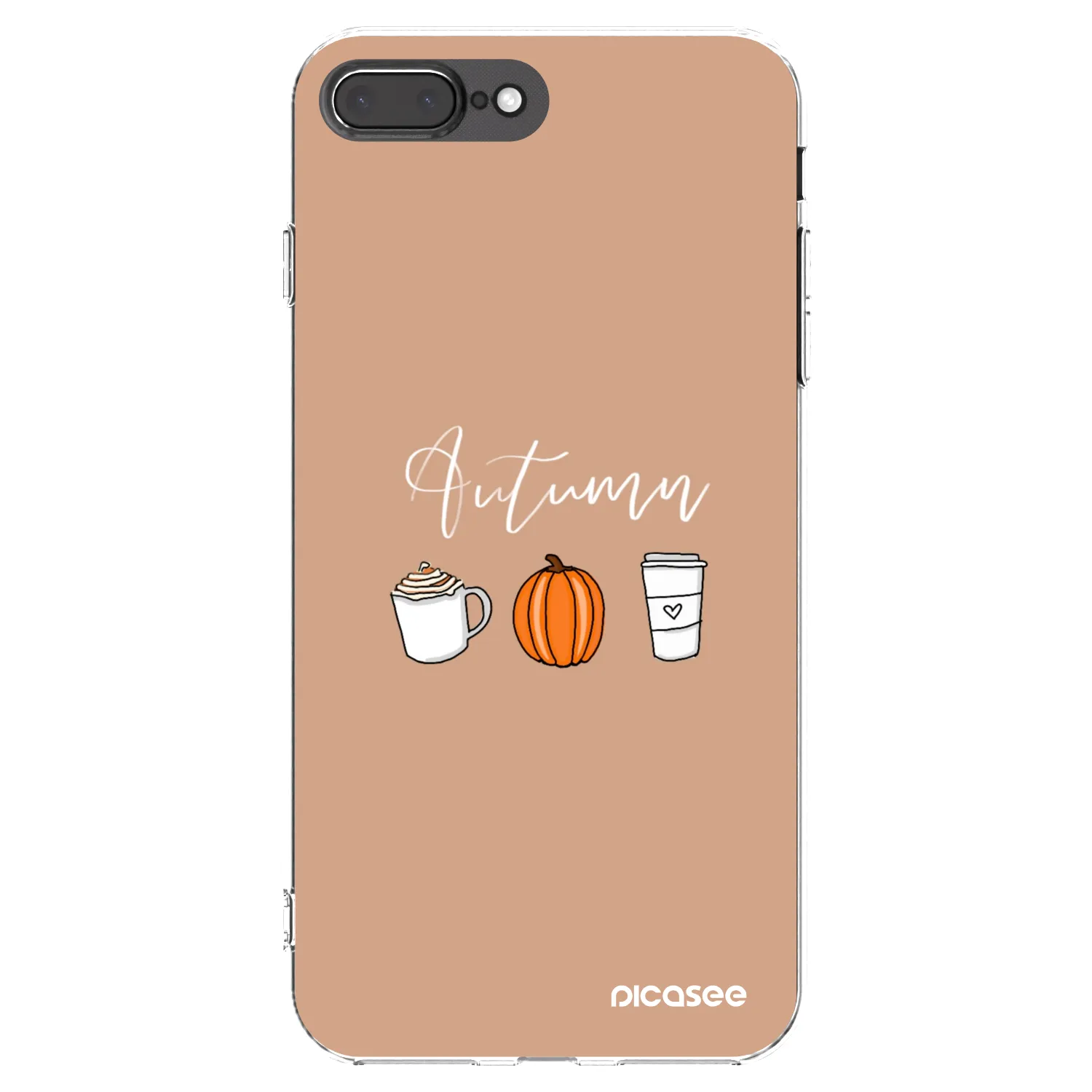 Picasee Apple iPhone 8 Plus Hülle - Transparentes Silikon - Autumn
