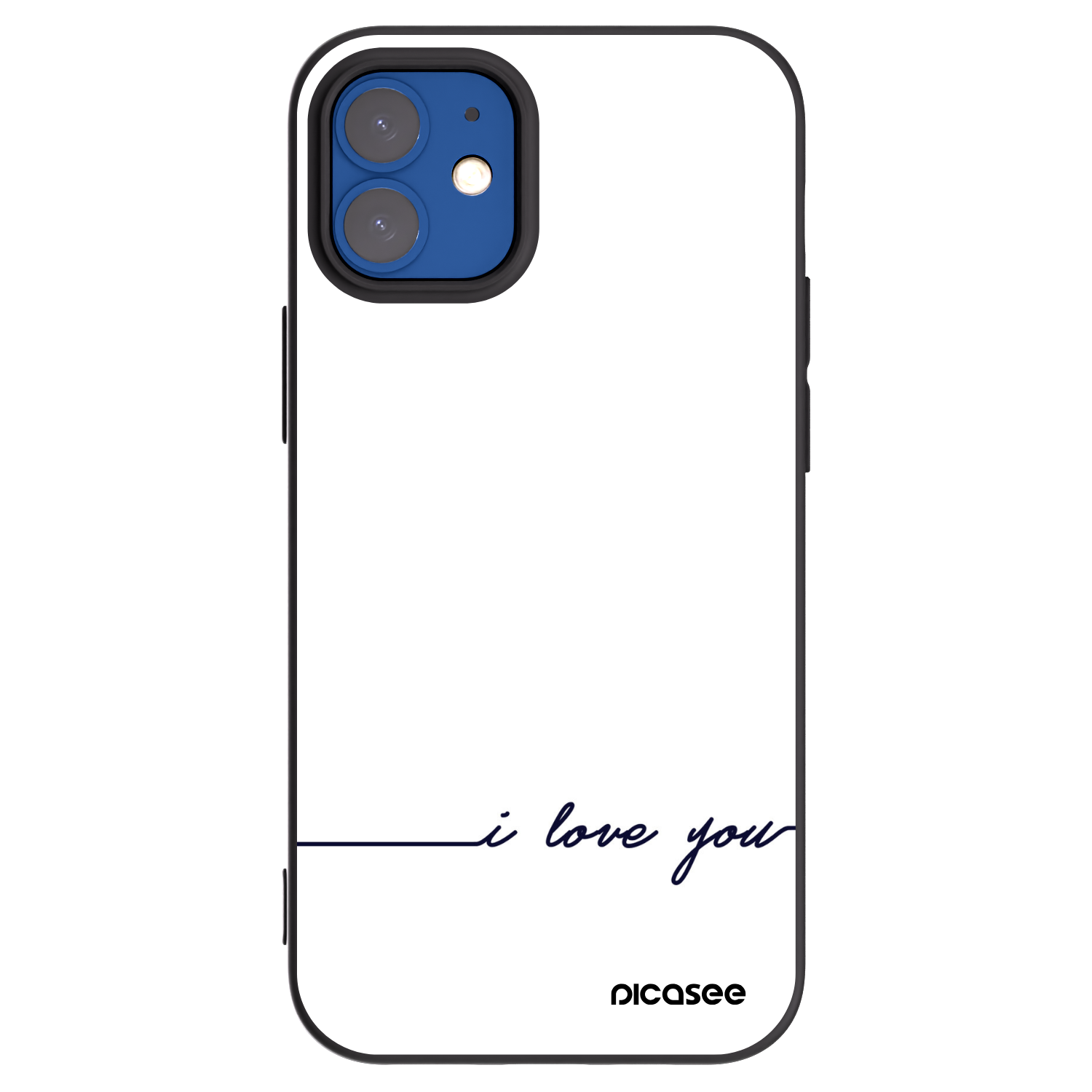 Picasee Apple iPhone 12 mini Hülle - Schwarzes Silikon - Ich liebe dich