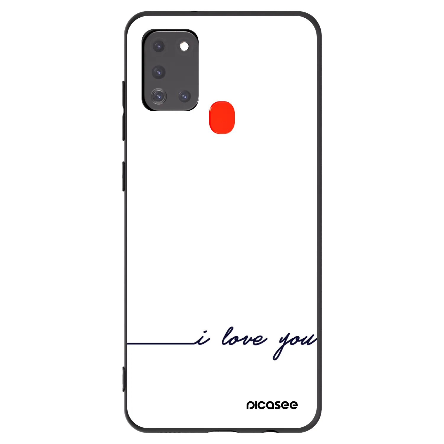 Picasee Samsung Galaxy A21s Hülle - Schwarzes Silikon - Ich liebe dich