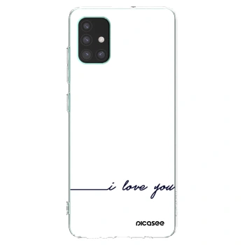Picasee Samsung Galaxy M51 M515F Hülle - Transparentes Silikon - Ich liebe dich