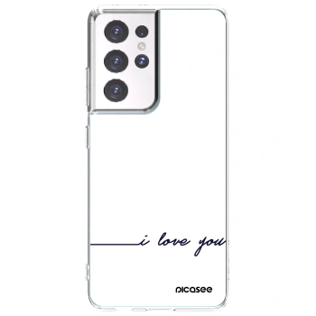 Picasee Samsung Galaxy S21 Ultra 5G G998B Hülle - Transparentes Silikon - Ich liebe dich