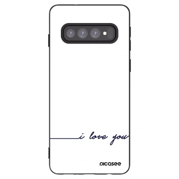 Picasee Samsung Galaxy S10 G973 Hülle - Schwarzes Silikon - Ich liebe dich