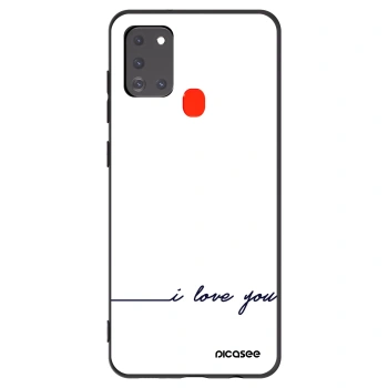 Picasee Samsung Galaxy A21s Hülle - Schwarzes Silikon - Ich liebe dich