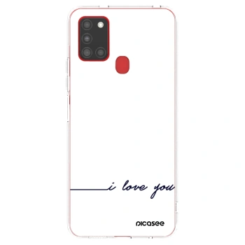 Picasee Samsung Galaxy A21s Hülle - Transparentes Silikon - Ich liebe dich