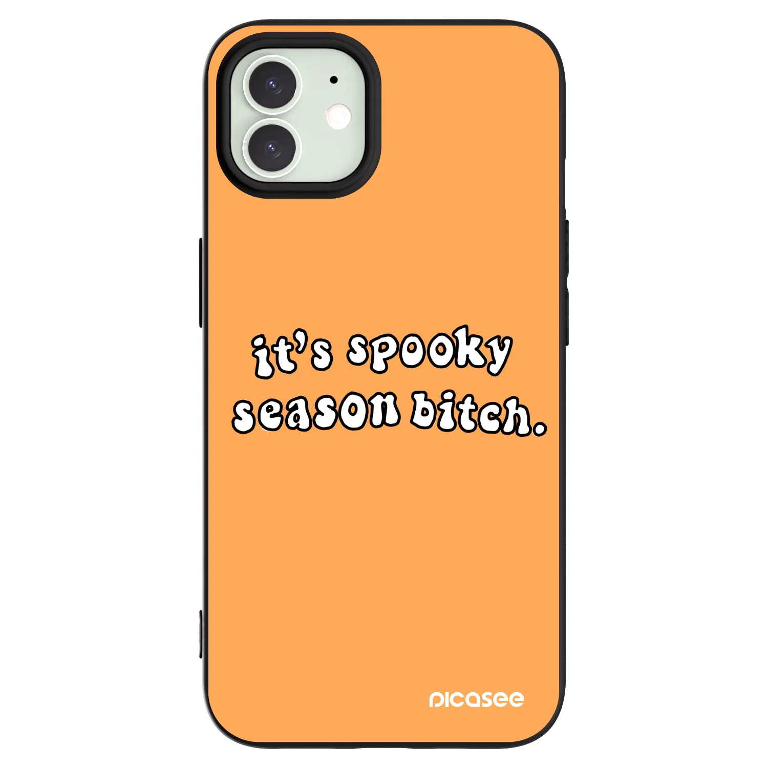 Picasee Apple iPhone 12 Hülle - Schwarzes Silikon - Spooky season