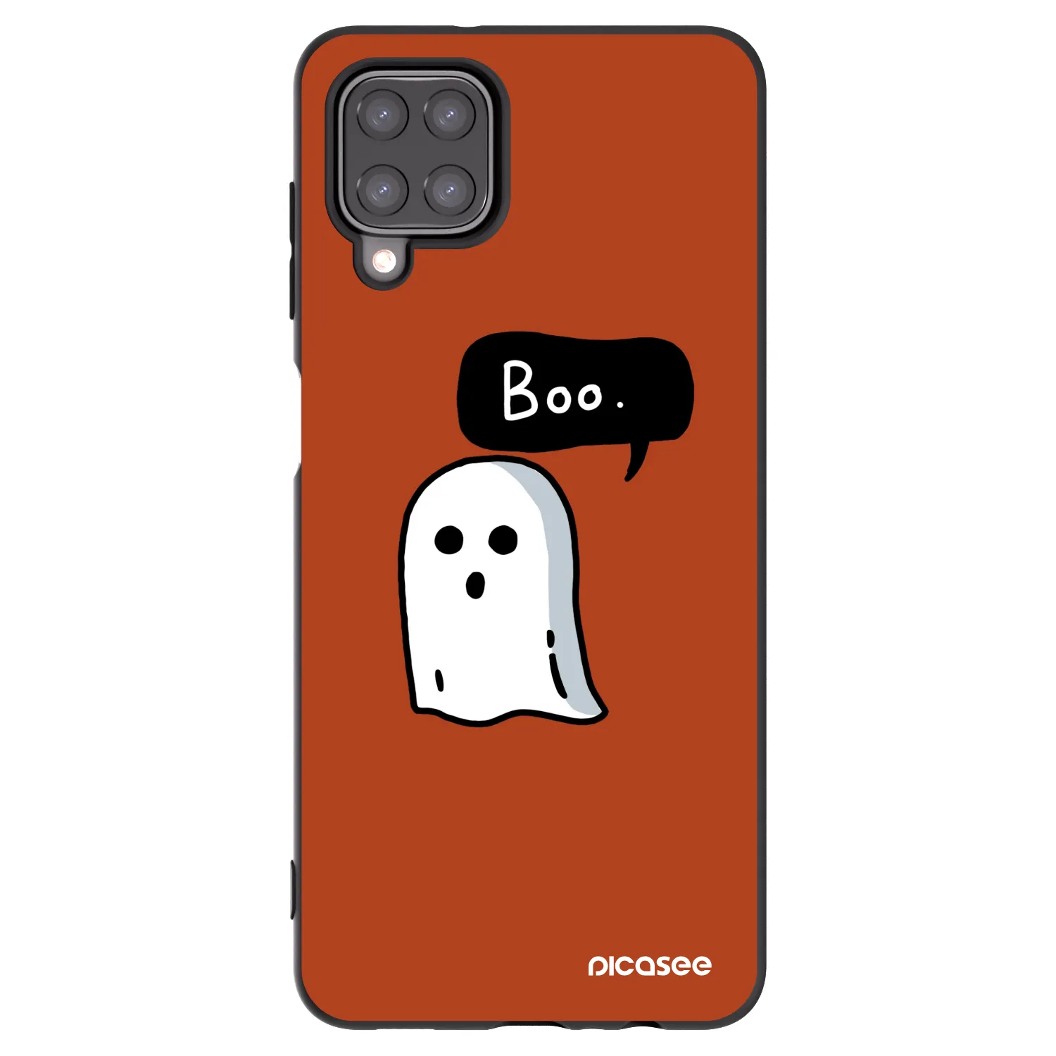 Picasee Samsung Galaxy A12 A125F Hülle - Schwarzes Silikon - Boo