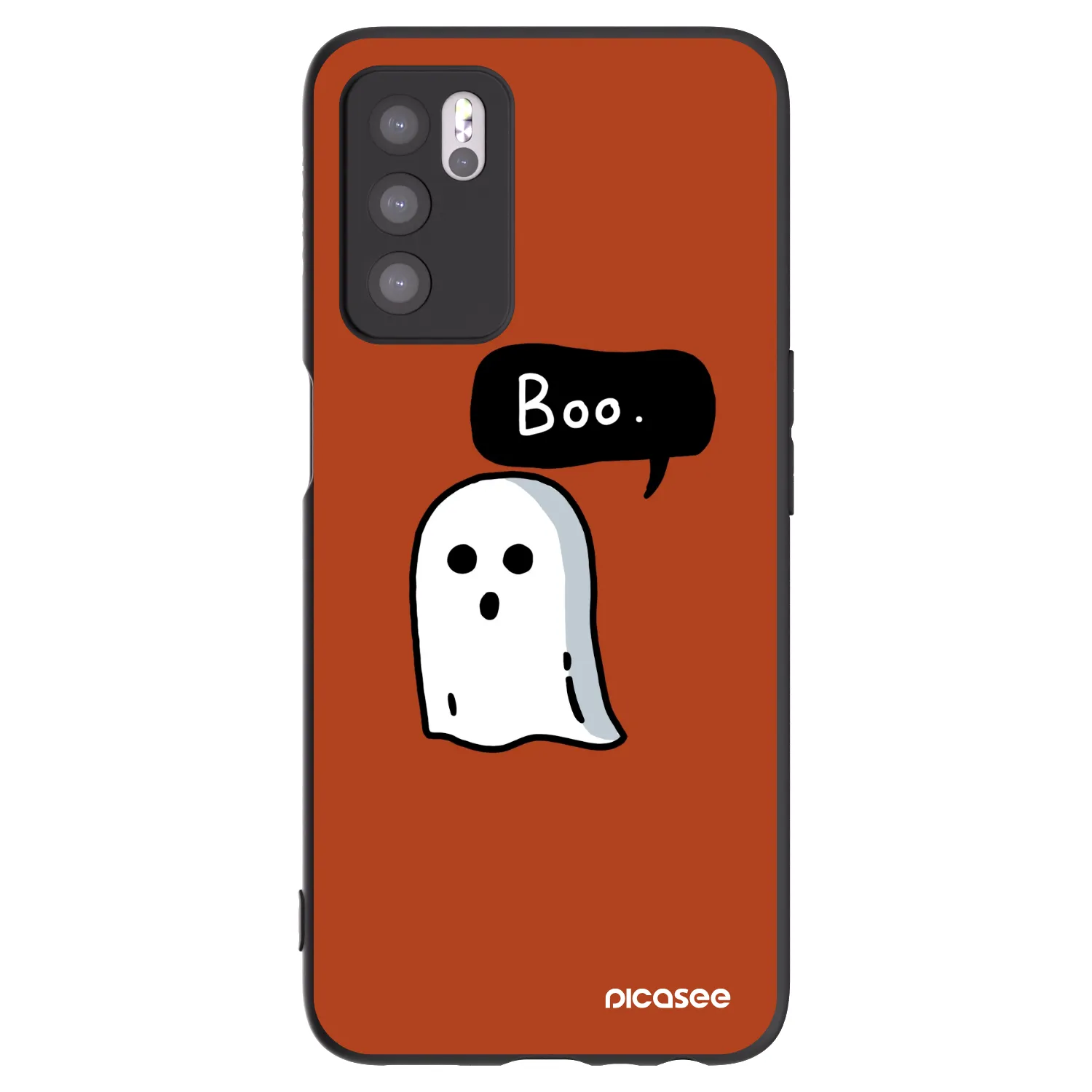Picasee OPPO A16s Hülle - Schwarzes Silikon - Boo