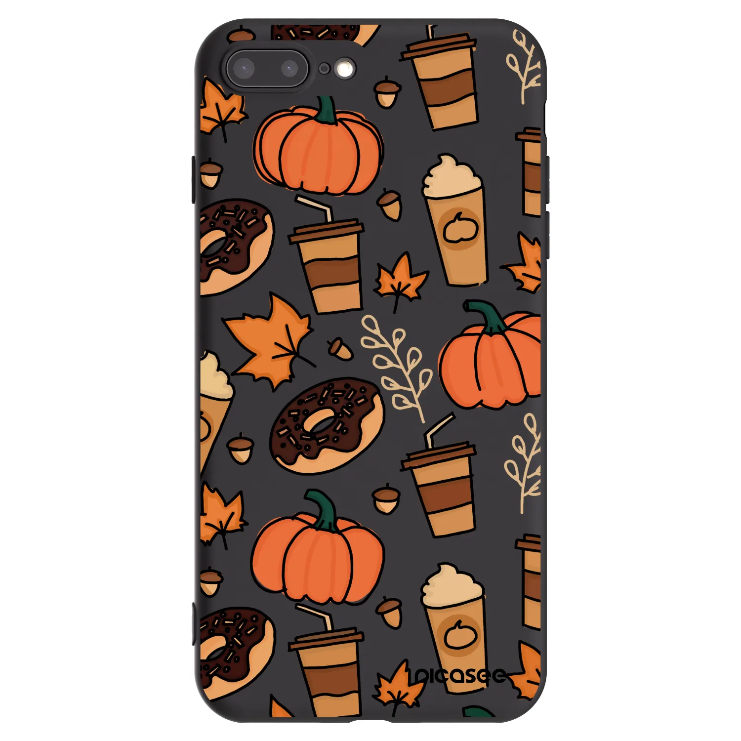 Picasee Apple iPhone 7 Plus Hülle - Schwarzes Silikon - Fallovers