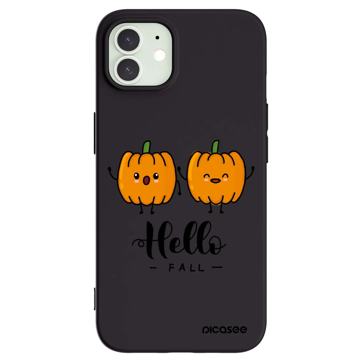 Picasee Apple iPhone 12 Hülle - Schwarzes Silikon - Hallo Fall