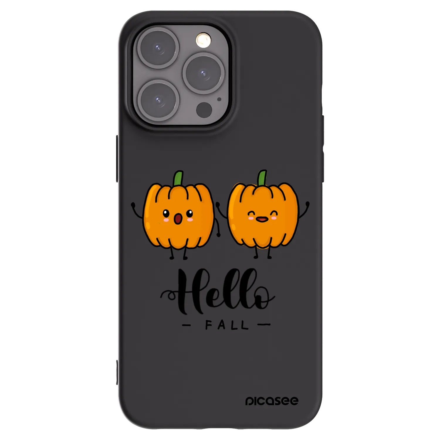 Picasee Apple iPhone 15 Pro Max Hülle - Schwarzes Silikon - Hallo Fall