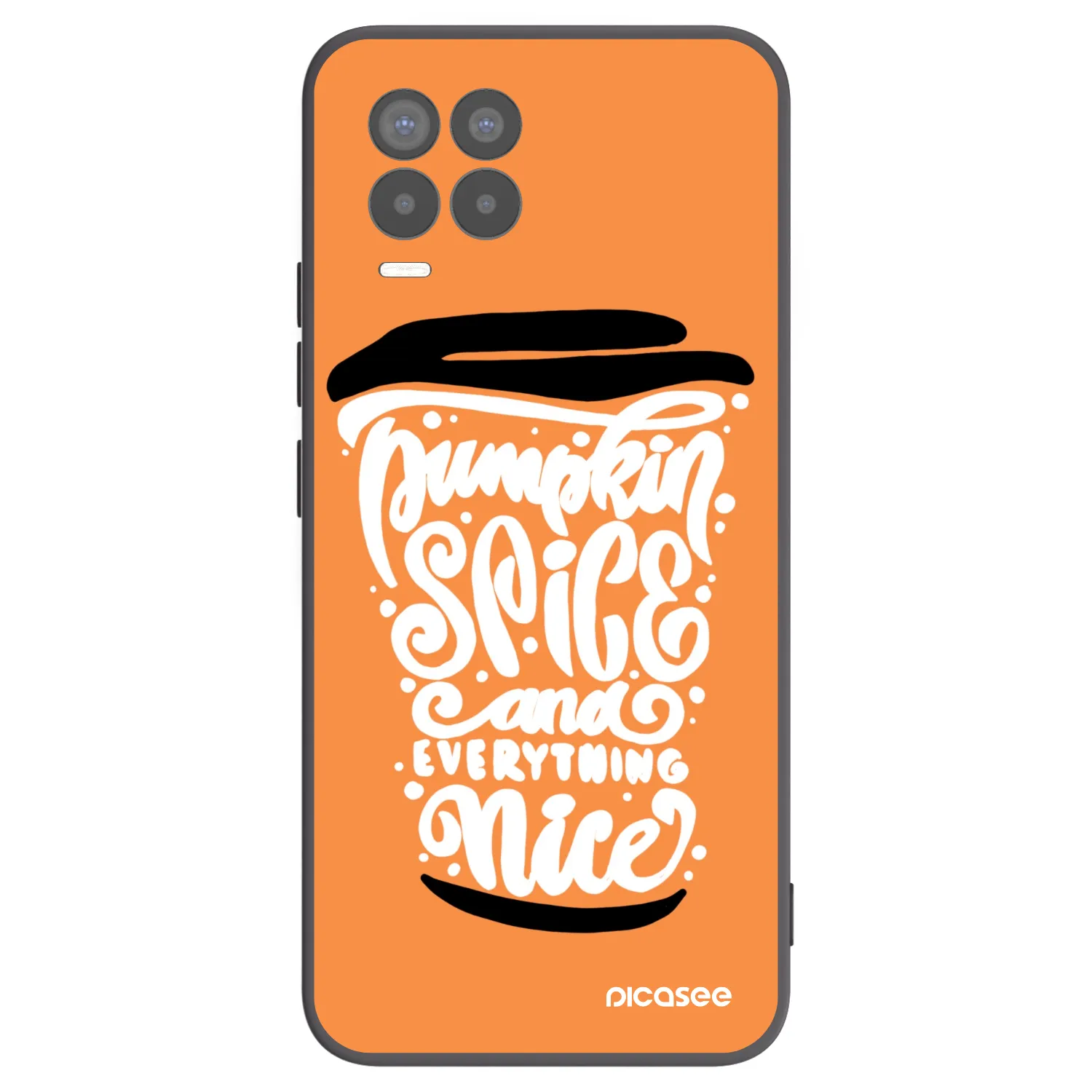 Picasee Realme 8 Pro Hülle - Schwarzes Silikon - Pumpkin coffee
