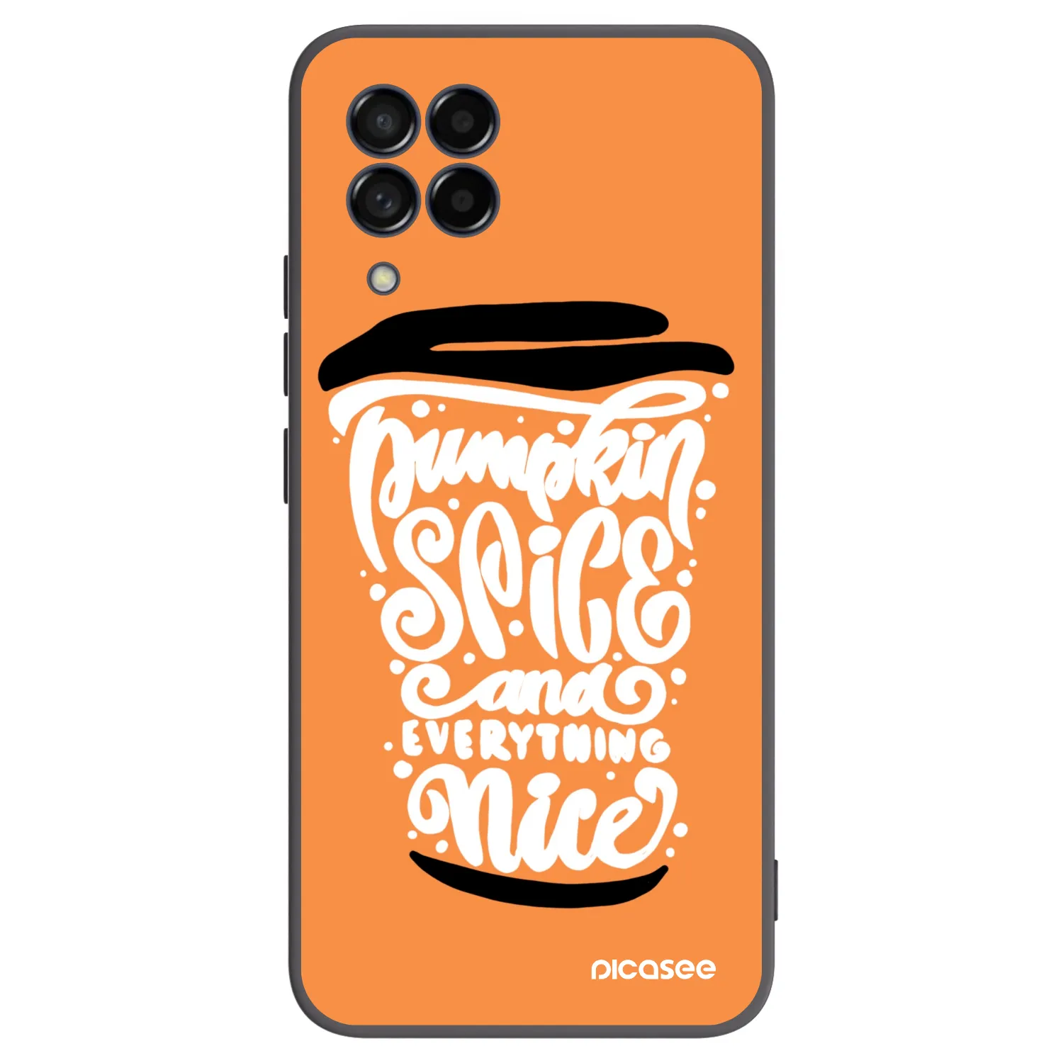 Picasee Samsung Galaxy M53 5G Hülle - Schwarzes Silikon - Pumpkin coffee