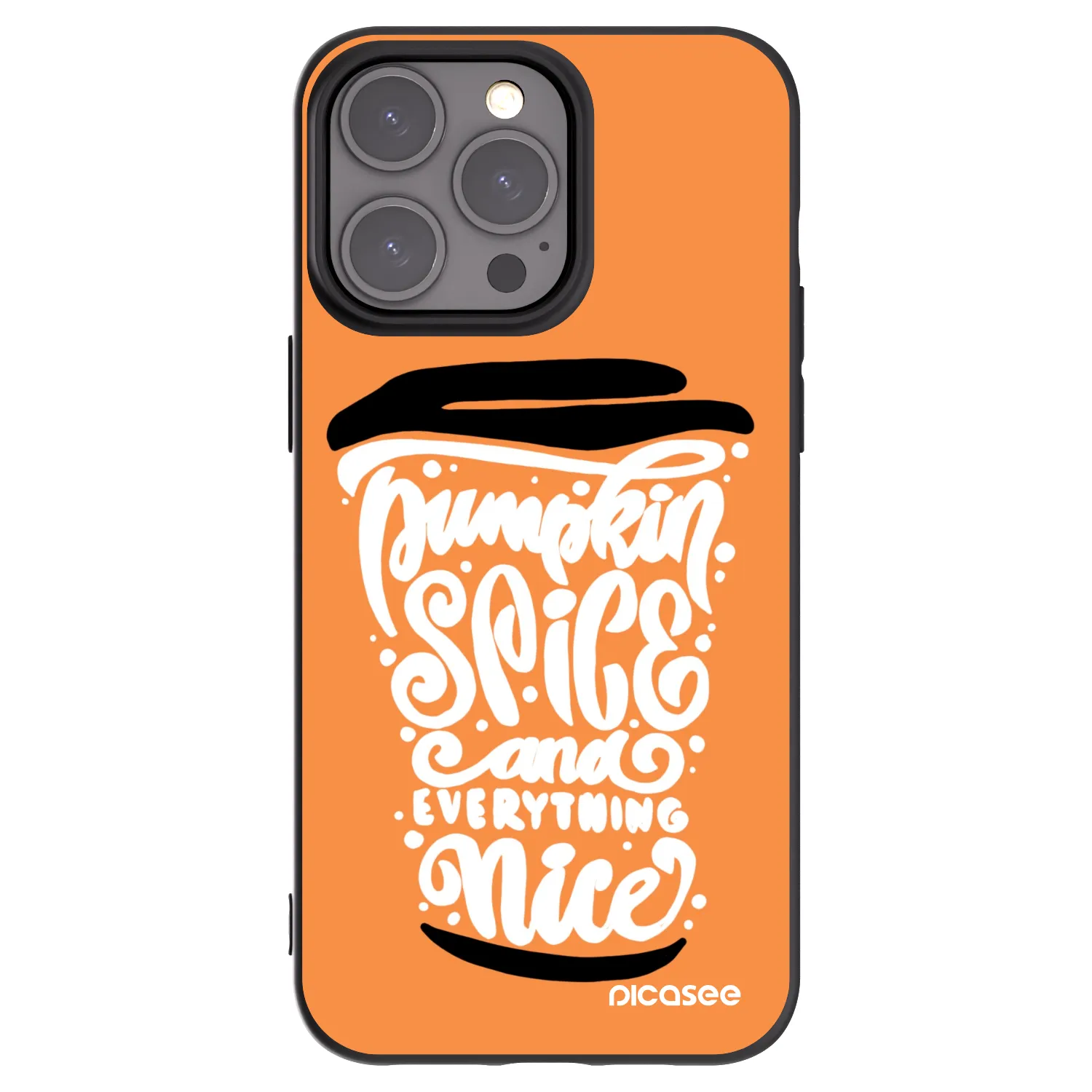 Picasee Apple iPhone 15 Pro Max Hülle - Schwarzes Silikon - Pumpkin coffee