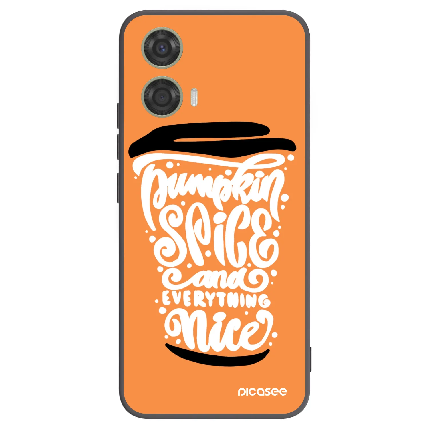Picasee Motorola Moto G24 Hülle - Schwarzes Silikon - Pumpkin coffee