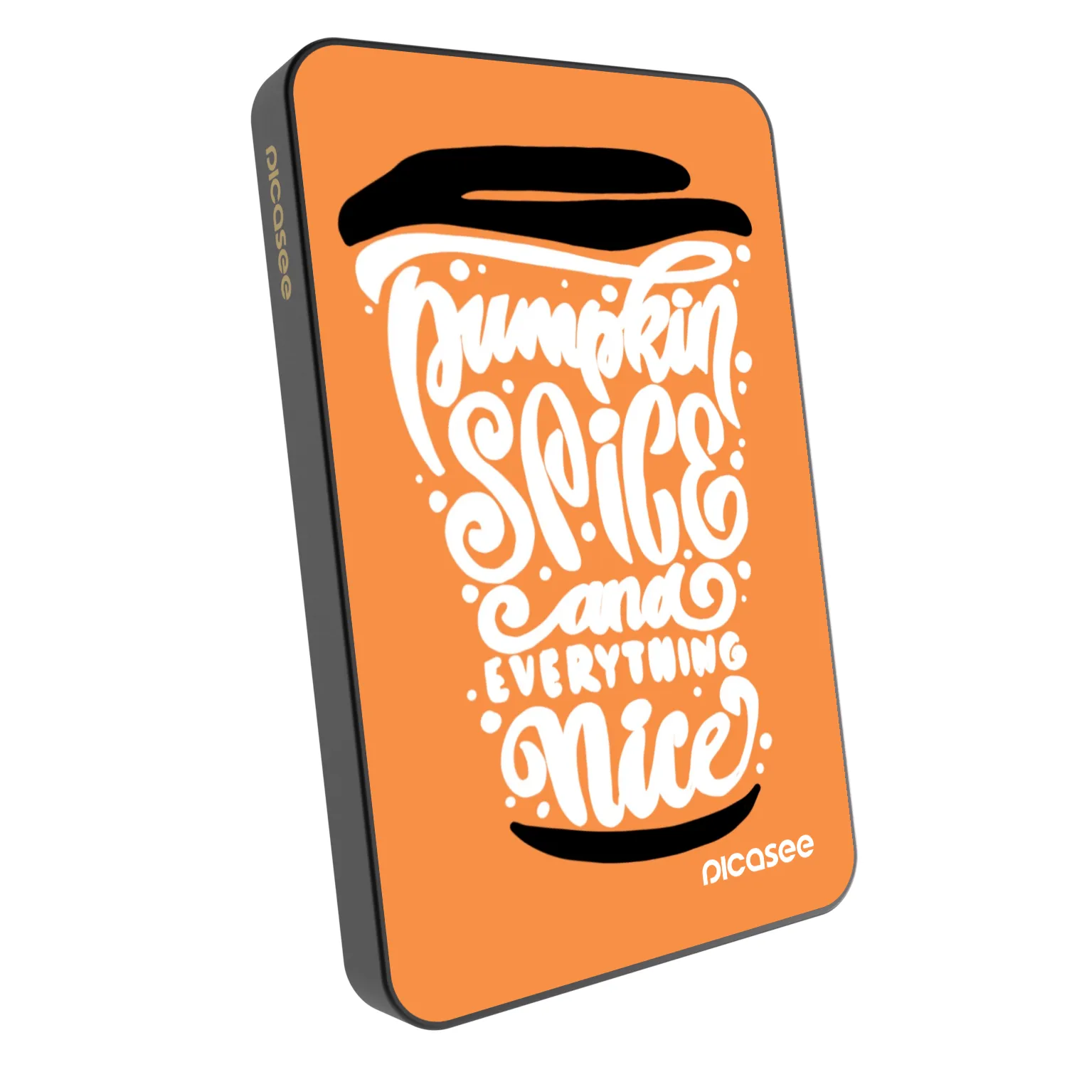Picasee Powerbank mit MagSafe 5 000 mAh Grau - Pumpkin coffee