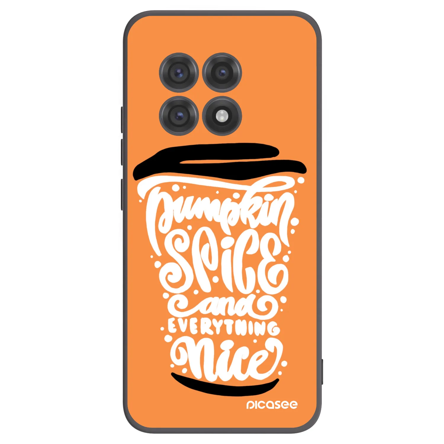 Picasee OnePlus 13R 5G Hülle - Schwarzes Silikon - Pumpkin coffee