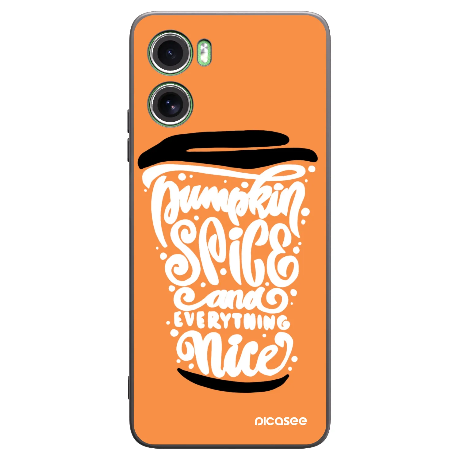 Picasee Motorola Moto G06 Hülle - Schwarzes Silikon - Pumpkin coffee