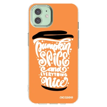 Picasee Apple iPhone 12 Hülle - Transparentes Silikon - Pumpkin coffee