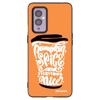 Picasee OnePlus 9 Hülle - Schwarzes Silikon - Pumpkin coffee