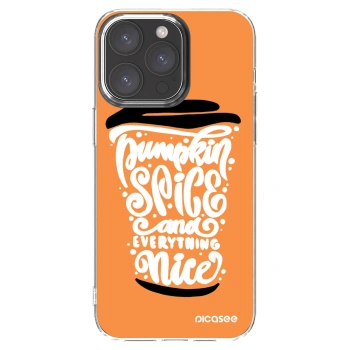Picasee Apple iPhone 15 Pro Max Hülle - Transparentes Silikon - Pumpkin coffee