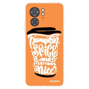 Picasee Motorola Edge 40 Hülle - Transparentes Silikon - Pumpkin coffee
