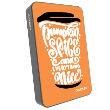 Picasee Powerbank mit MagSafe 10 000 mAh Grau - Pumpkin coffee