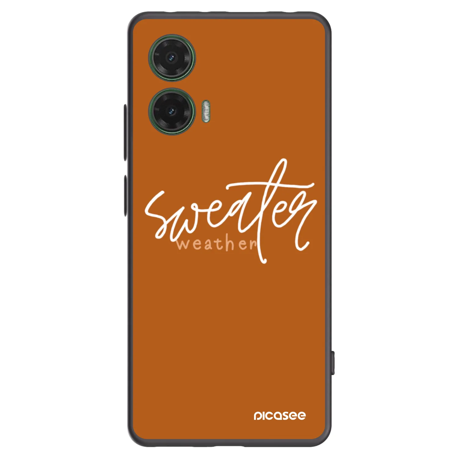 Picasee Motorola Moto G35 5G Hülle - Schwarzes Silikon - Sweater weather