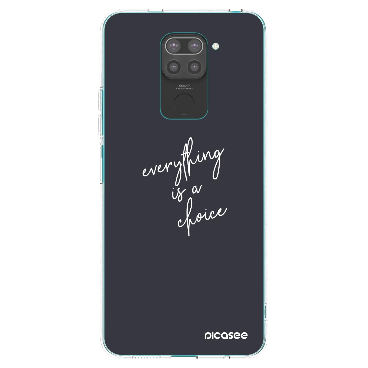 Picasee Xiaomi Redmi Note 9 Hülle - Schwarzes Silikon - Everything is a choice