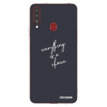 Picasee Samsung Galaxy A20s Hülle - Transparentes Silikon - Everything is a choice