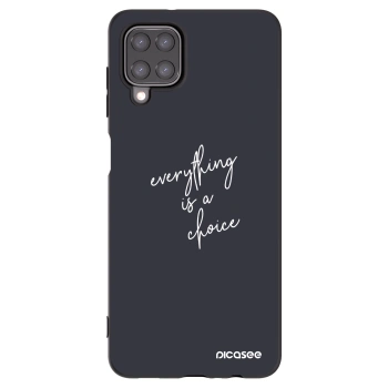 Picasee Samsung Galaxy A12 A125F Hülle - Schwarzes Silikon - Everything is a choice