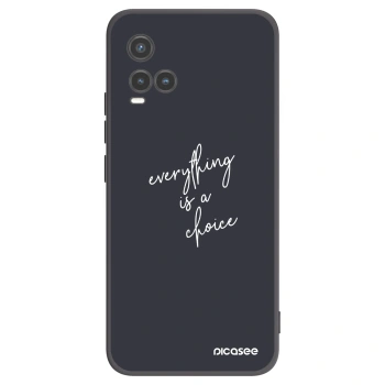 Picasee Vivo Y33s Hülle - Schwarzes Silikon - Everything is a choice