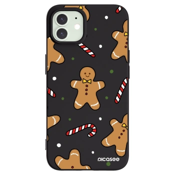 Picasee Apple iPhone 12 Hülle - Schwarzes Silikon - Gingerbread