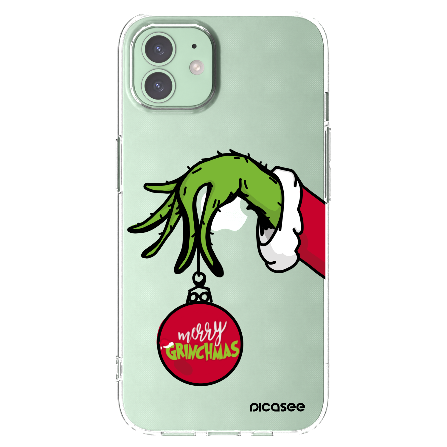 Picasee Apple iPhone 12 Pro Hülle - Transparentes Silikon - Grinch