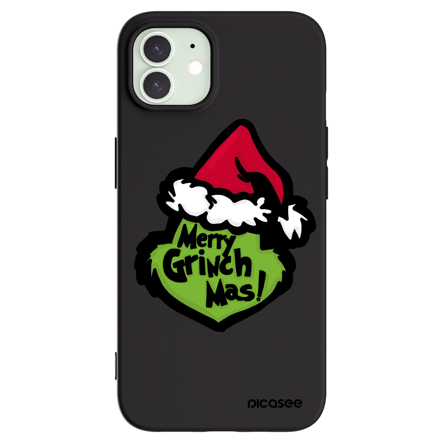 Picasee Apple iPhone 12 Hülle - Schwarzes Silikon - Grinch 2
