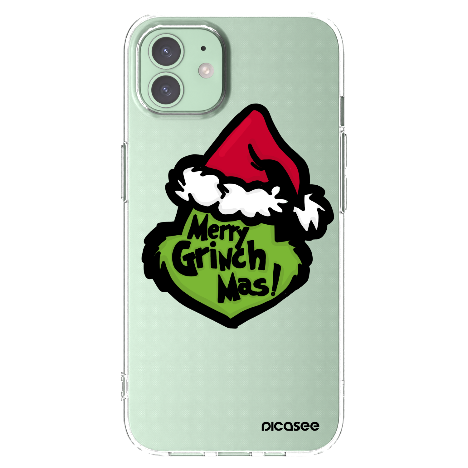 Picasee Apple iPhone 12 Hülle - Transparentes Silikon - Grinch 2