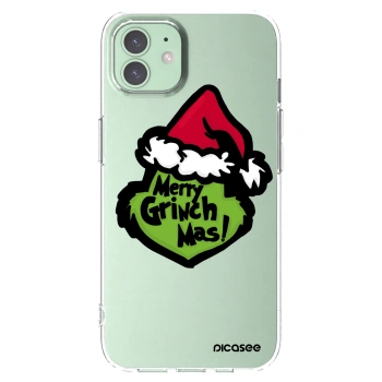 Picasee Apple iPhone 12 Hülle - Transparentes Silikon - Grinch 2