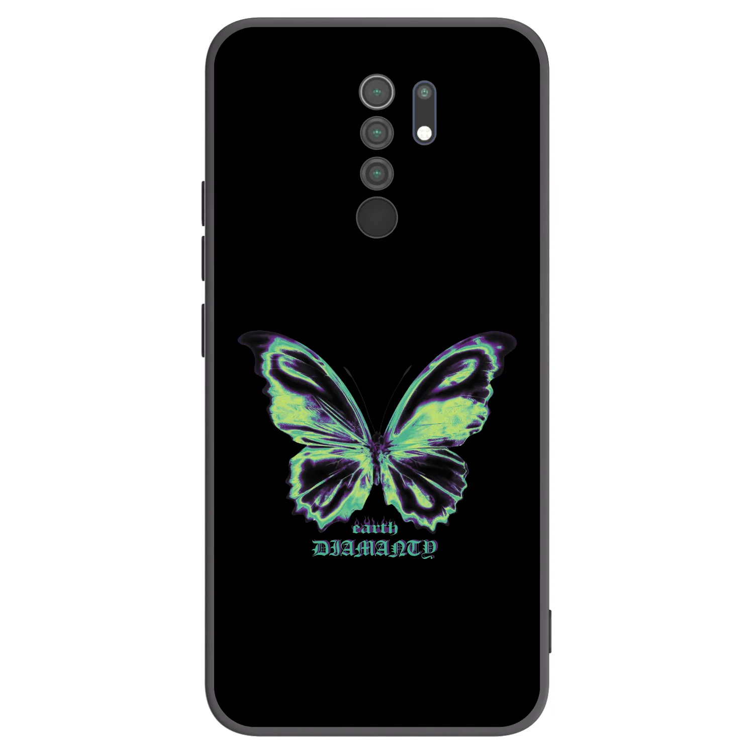 Picasee Xiaomi Redmi 9 Hülle - Schwarzes Silikon - Diamanty Blue
