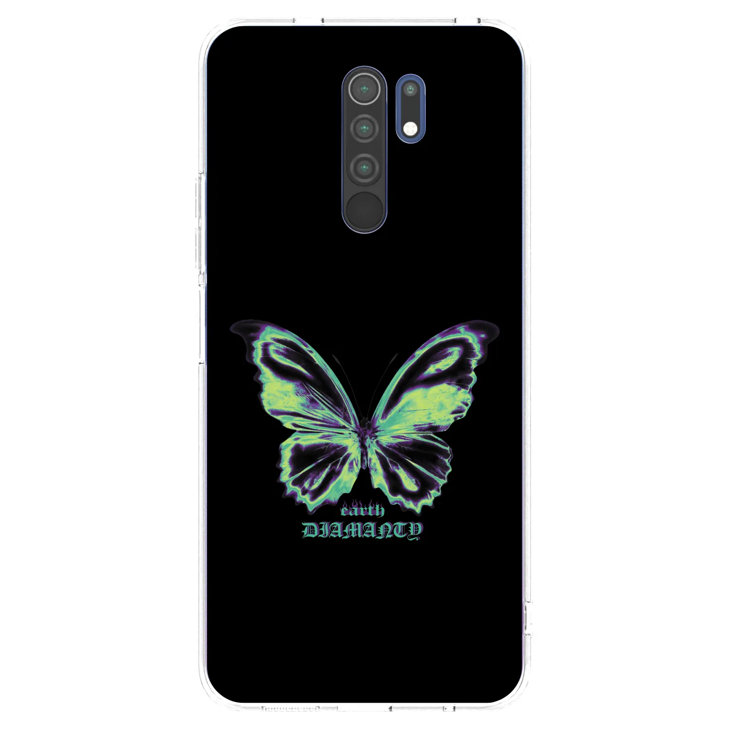 Picasee Xiaomi Redmi 9 Hülle - Transparentes Silikon - Diamanty Blue