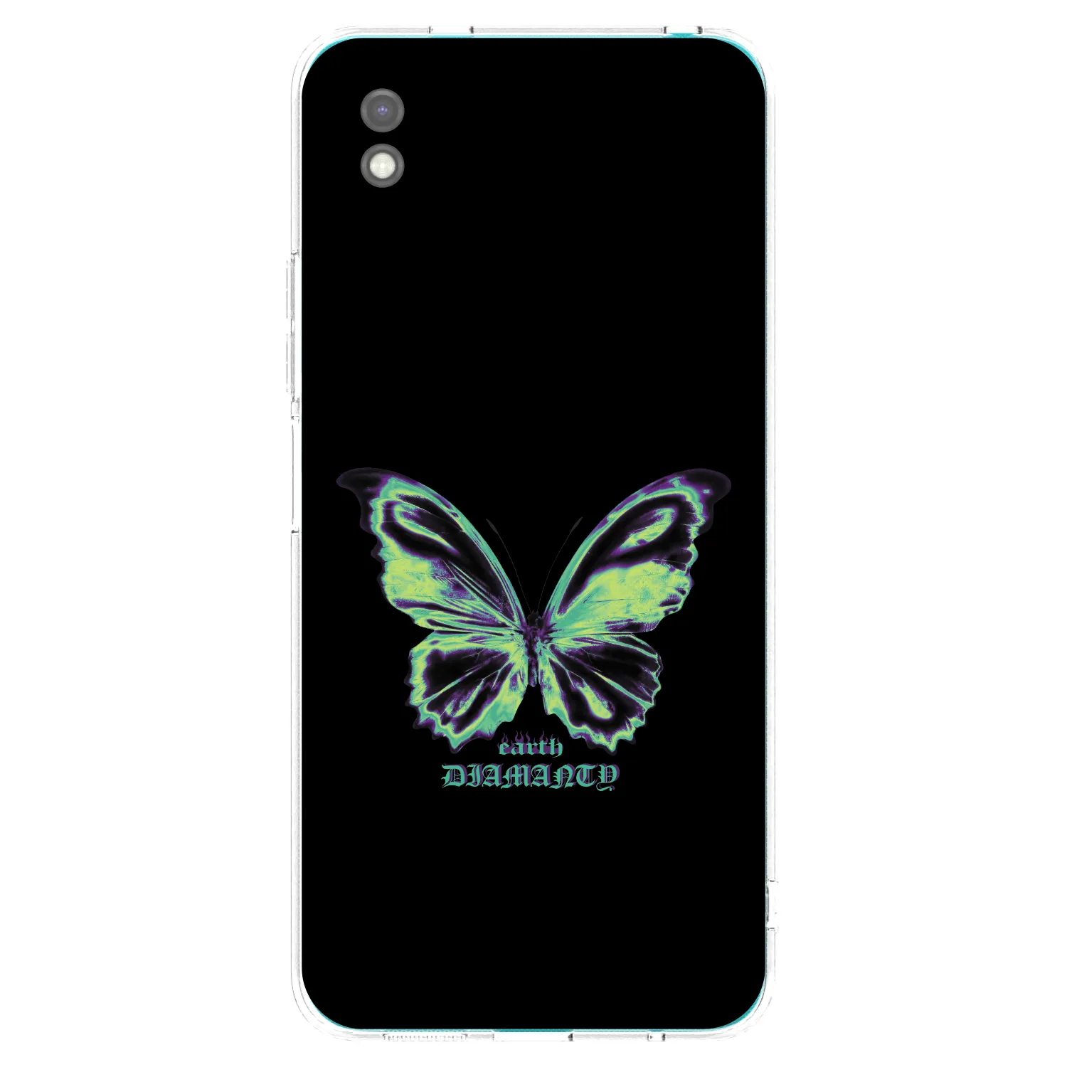 Picasee Xiaomi Redmi 9A Hülle - Schwarzes Silikon - Diamanty Blue