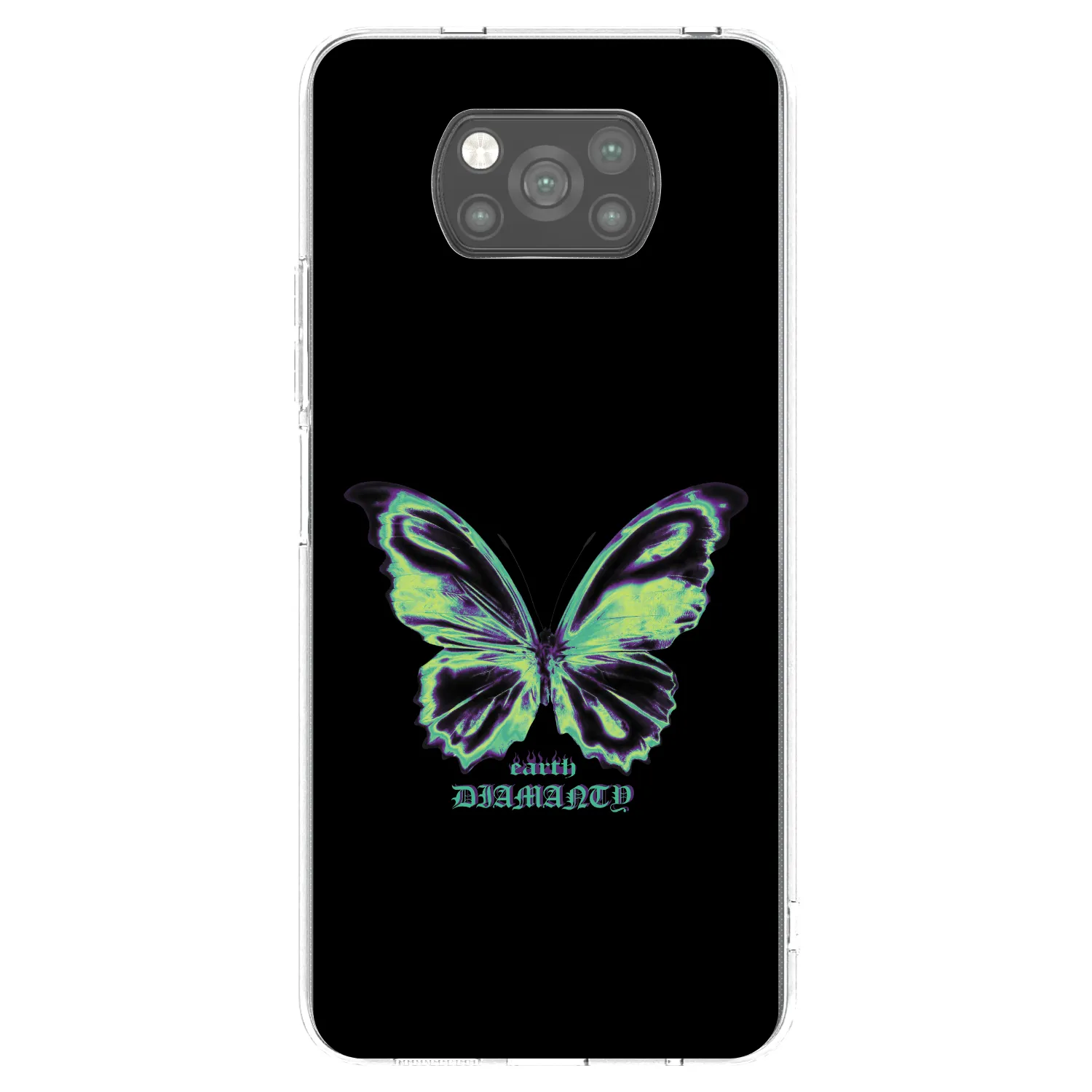 Picasee Xiaomi Poco X3 Hülle - Schwarzes Silikon - Diamanty Blue