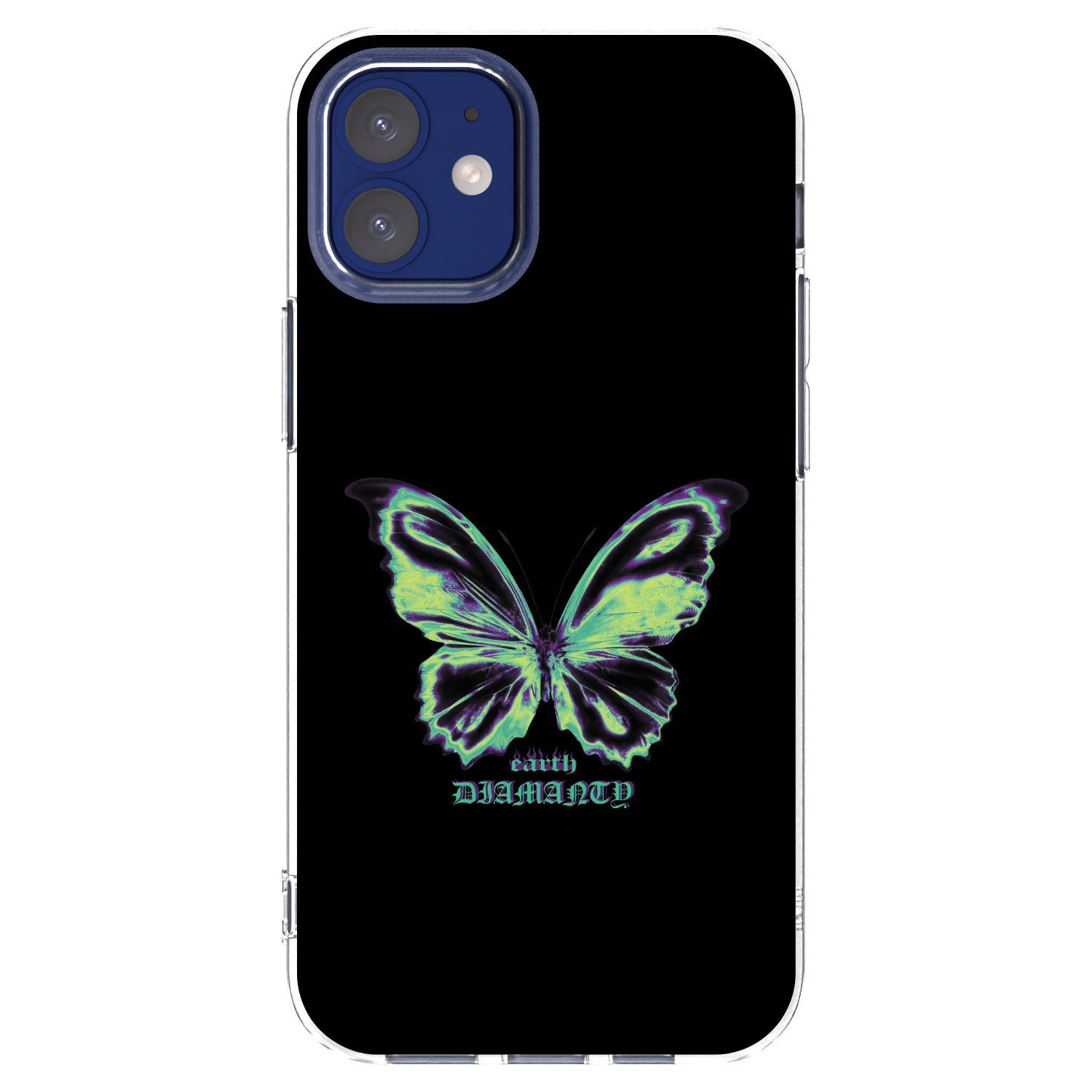 Picasee Apple iPhone 12 mini Hülle - Transparentes Silikon - Diamanty Blue