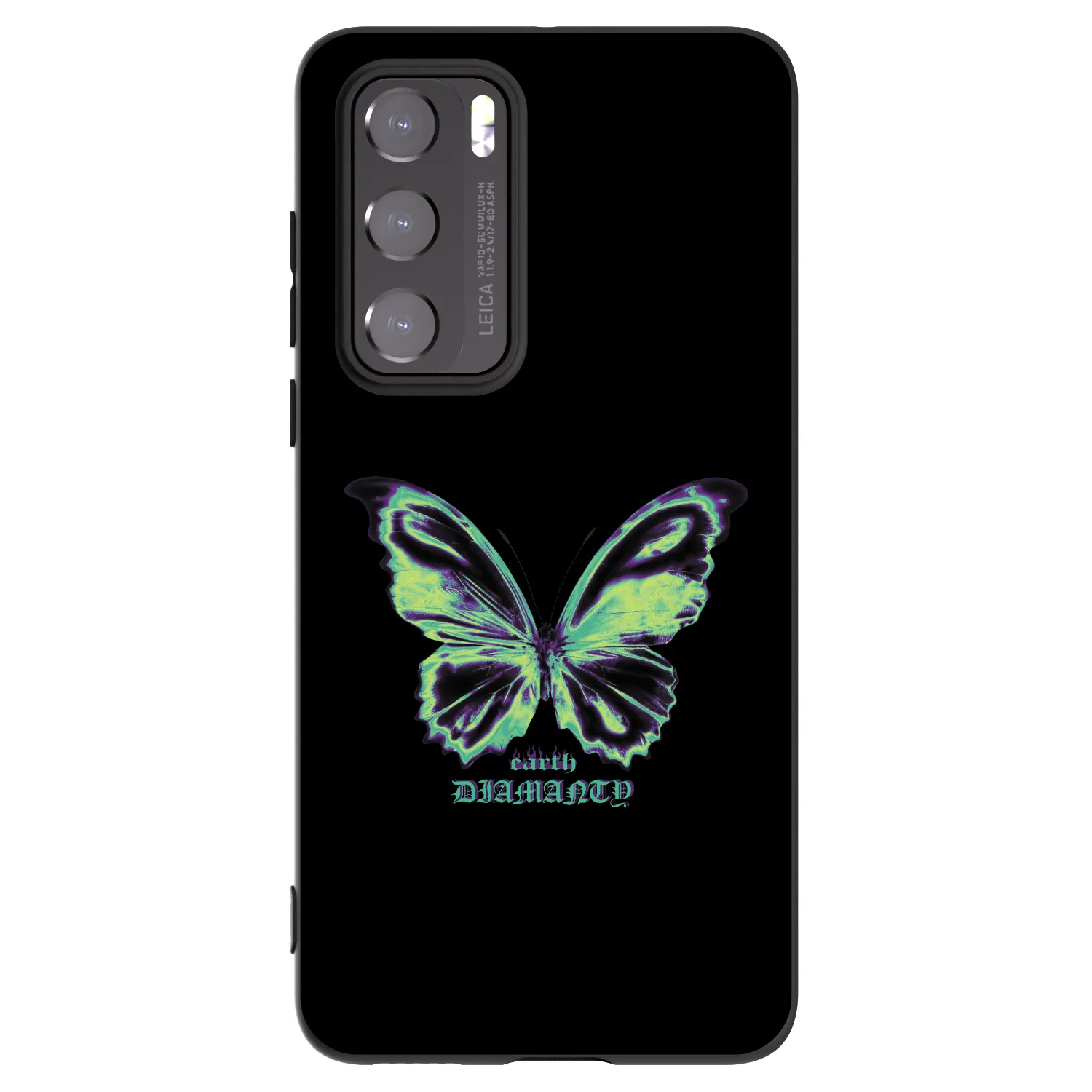 Picasee Huawei P40 Hülle - Schwarzes Silikon - Diamanty Blue