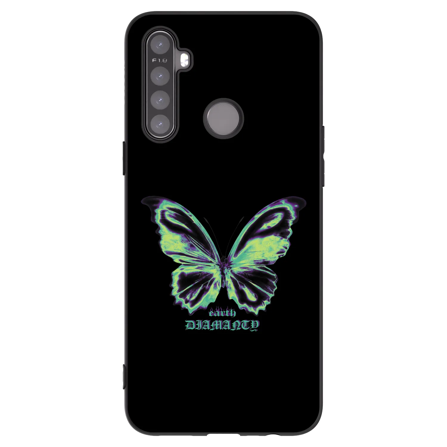 Picasee Realme 6i Hülle - Schwarzes Silikon - Diamanty Blue