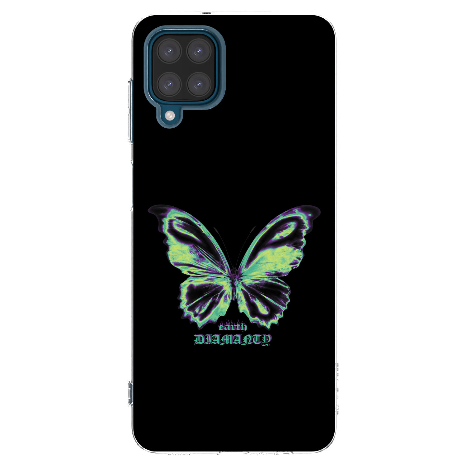 Picasee Samsung Galaxy A12 A125F Hülle - Transparentes Silikon - Diamanty Blue