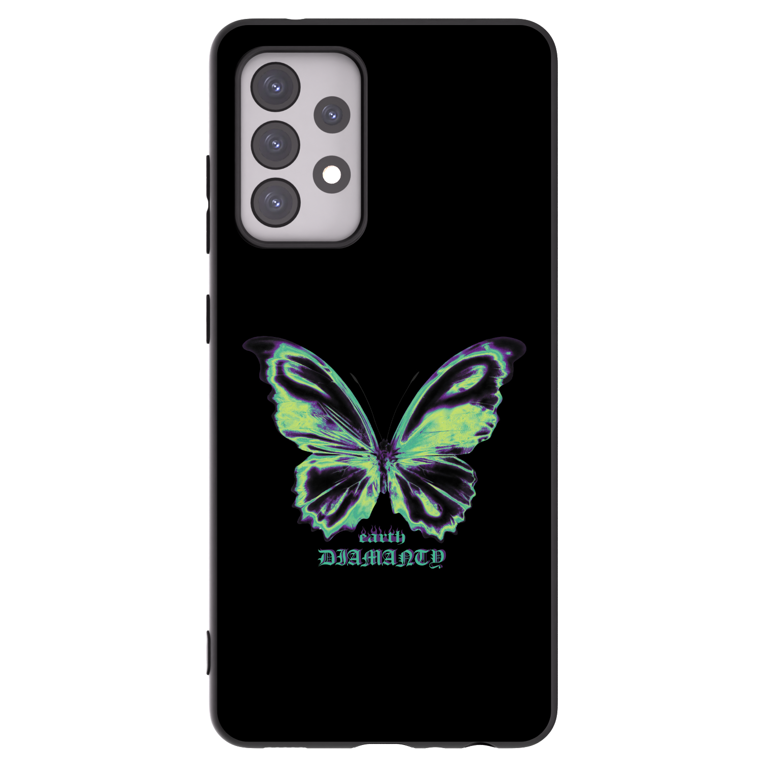 Picasee Samsung Galaxy A52 5G A525F Hülle - Schwarzes Silikon - Diamanty Blue
