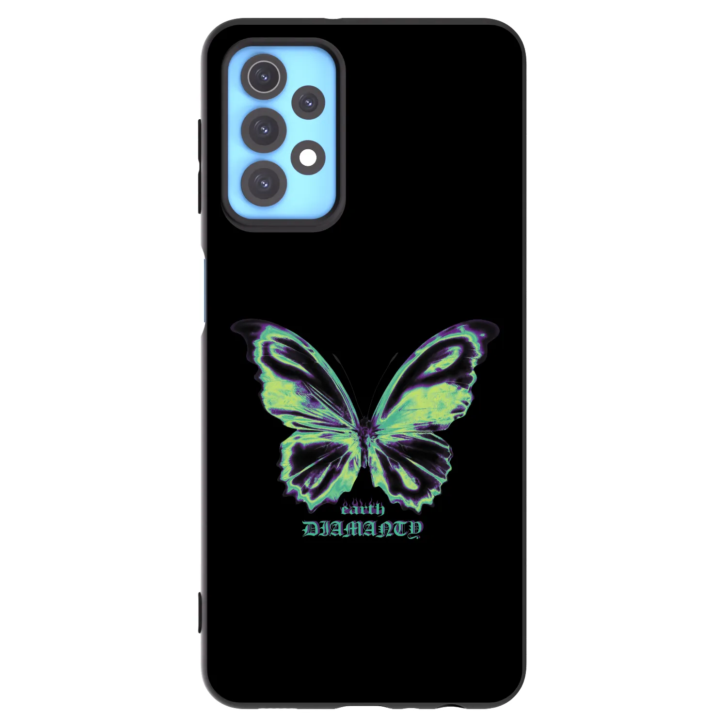 Picasee Samsung Galaxy A32 4G SM-A325F Hülle - Schwarzes Silikon - Diamanty Blue