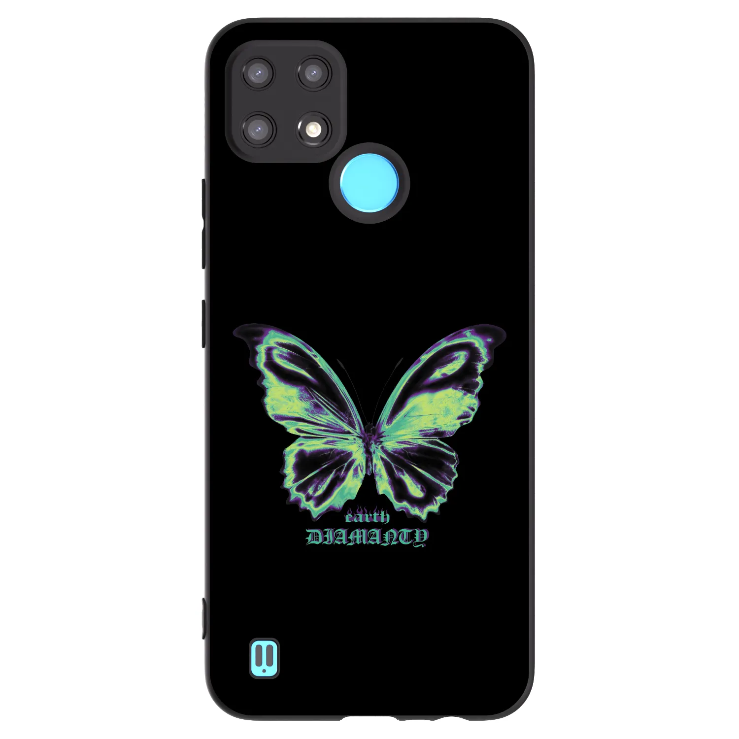 Picasee Realme C21 Hülle - Schwarzes Silikon - Diamanty Blue